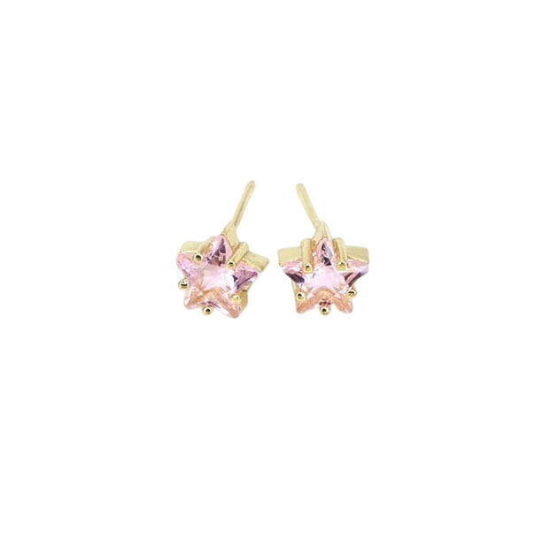 Jumpingount 1 par de pendientes para mujer, de estrella de cobre, pendientes artesanales a la moda, pendientes informales para fiesta, joyería para Ropa, zapatos y accesorios Miscelánea Rosado Jumpingount AP015837-05
