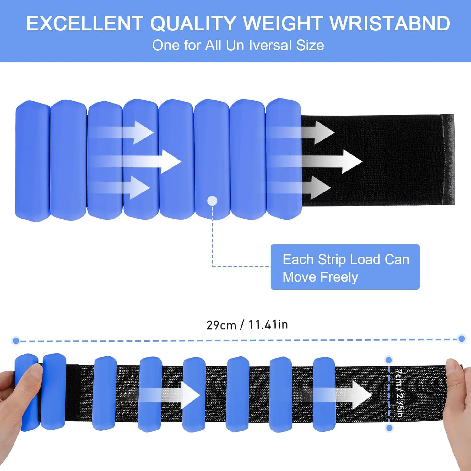 Wrist Weights Set of 2(1Lbs Each), Adjustable Wrist and Ankle Weights for Women and Men, Wearable Arm & Leg Weights Set for Walking, Yoga, Swimming, Cardio, Aerobics, Gym