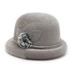thumbnail image 1 of Desiderio Sombrero redondo para mujer, sombrero vintage con acento floral, 1 of 5
