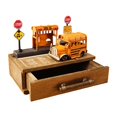 thumbnail image 3 of Siruishop Vanity Storage Box Container Jewelry Organization Wood Desk Organizer Drawer School Bus, 3 of 7