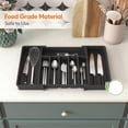 thumbnail image 3 of Organizador de cajones para cubiertos, bandeja expandible para utensilios de cocina, soporte ajustable para cubiertos y cubiertos, color negro, 3 of 8
