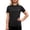 Black, variant on Women's T Shirts Crew NeckShort Sleeve Basic Tee Shirt Blue Spring Tops Women Clothing
