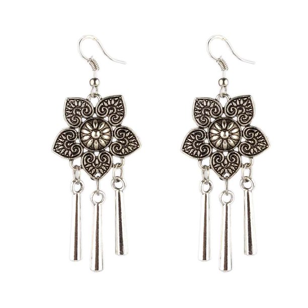 bor anzuelo cuelgan joyería de del pendiente mujeres 1 Flor 1 Sunnimix Pendiente colgante de flor