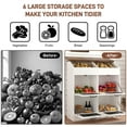 thumbnail image 6 of ChVans Large Potato Storage Wood Bin, Wooden Bread Storage Bins, Decorative Potato and Onion Storage Bin with 4 Doors, Potato Bin with Grocery Section, Wooden Vegetable Storage Box with Lid, 6 of 7