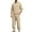 Khaki, variant on Mens 2 Piece Sweatsuits Sets Stand Collar Button Elbow Patch Long Sleeve Sweatshirts Pants Outdoor Loose Sport Suits Gray
