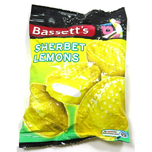 Maynard Bassetts Sherbet Lemons - lemon flavour sweets with a fizzy sherbet centre., 200 g