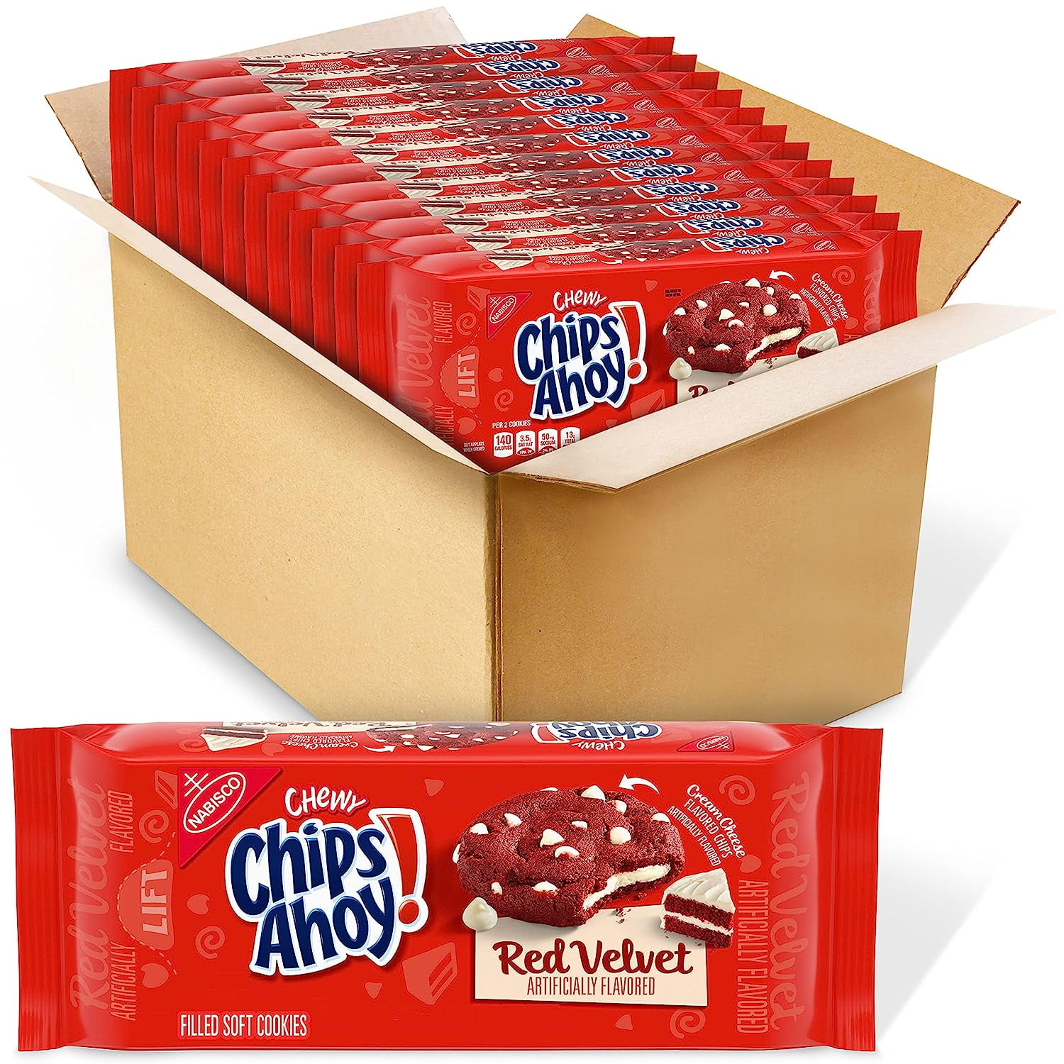 Chips Ahoy! Chewy Red Velvet Cookies, 9.6 Ounce (Pack of 12)