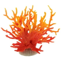 Unique Bargains 1 Pc Colorful Coral Reef Decor for Aquarium Decor Yellow Red 6.5"x5.83"