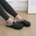 thumbnail image 5 of Crestar, zuecos forrados de piel para hombres y mujeres, zapatillas peludas cálidas de espuma viscoelástica, nuevas zapatillas cómodas impermeables para interiores y exteriores para invierno, 5 of 5