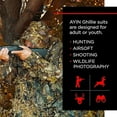 thumbnail image 5 of Leafy Camo Ghillie Suit 3D Leaf Camouflage Hunting Jacket and Pants with Gloves and Face Mask, Brown Leaf Size S-M, 5 of 7