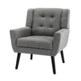 thumbnail image 4 of Glavbiku Modern Soft Armchair Linen Upholstered Accent Chair with Black Leg for Indoor,Gray,Adult, 4 of 10