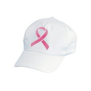Pink Ribbon Baseball Cap - Party Wear - 12 Pieces