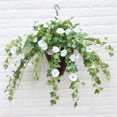 thumbnail image 3 of Cesta Colgante Artificial Ounissouiy Flores de Seda Falsas 66cm Blanco, 3 of 6