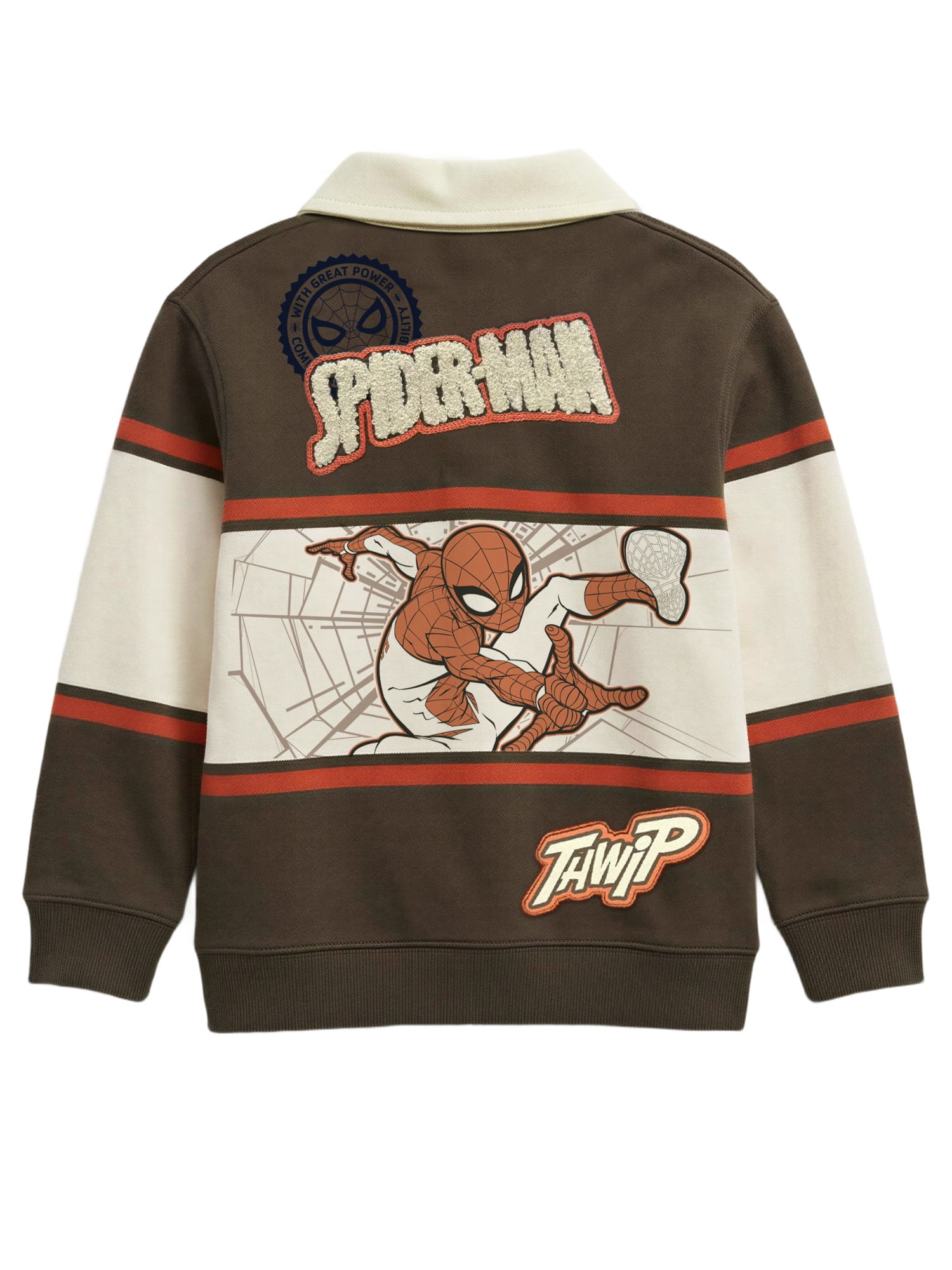 Spiderman Toddler Boy Long Sleeve Rugby Shirt, Sizes 12M-5T