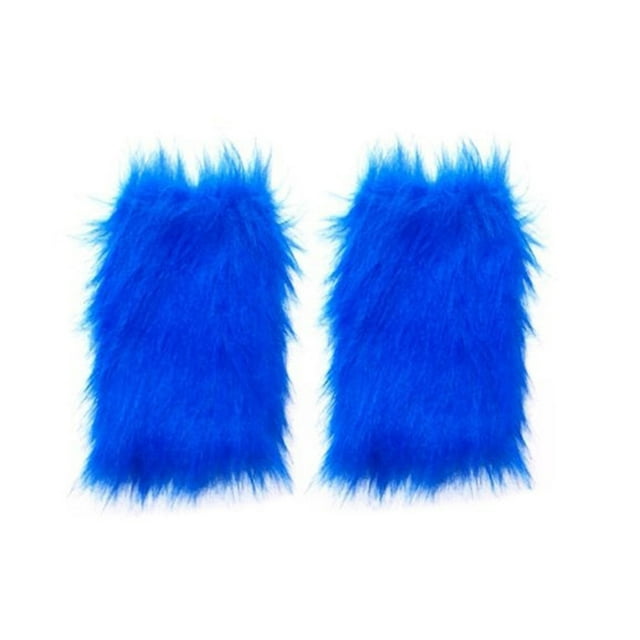 Faithtur Girl's Faux Fur Leg Warmers Solid Color Soft Cozy Fuzzy Boot Cuff Cover Party Costumes