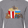 thumbnail image 4 of Inktastic Movie Loving Bats with Popcorn and Soda Long Sleeve T-Shirt, 4 of 5