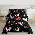 thumbnail image 2 of jejeloiu Modern Graffiti Art Bedding Comforter Set,Cute Loves Heart Twin Comforter Sets,Red White Black Bedding Set For Teens,Ultra Soft Home Decor Reversible,2 Pieces, 2 of 8