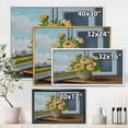 thumbnail image 4 of Designart 'Still Life With Orange Flowers In Vase At The Window' Traditional Framed Canvas Wall Art Print, 4 of 5
