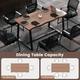 thumbnail image 5 of Costway 63" Large Dining Table for 4-6 People with Wavy Edge Heavy-duty Metal Frame Coffee, 5 of 10