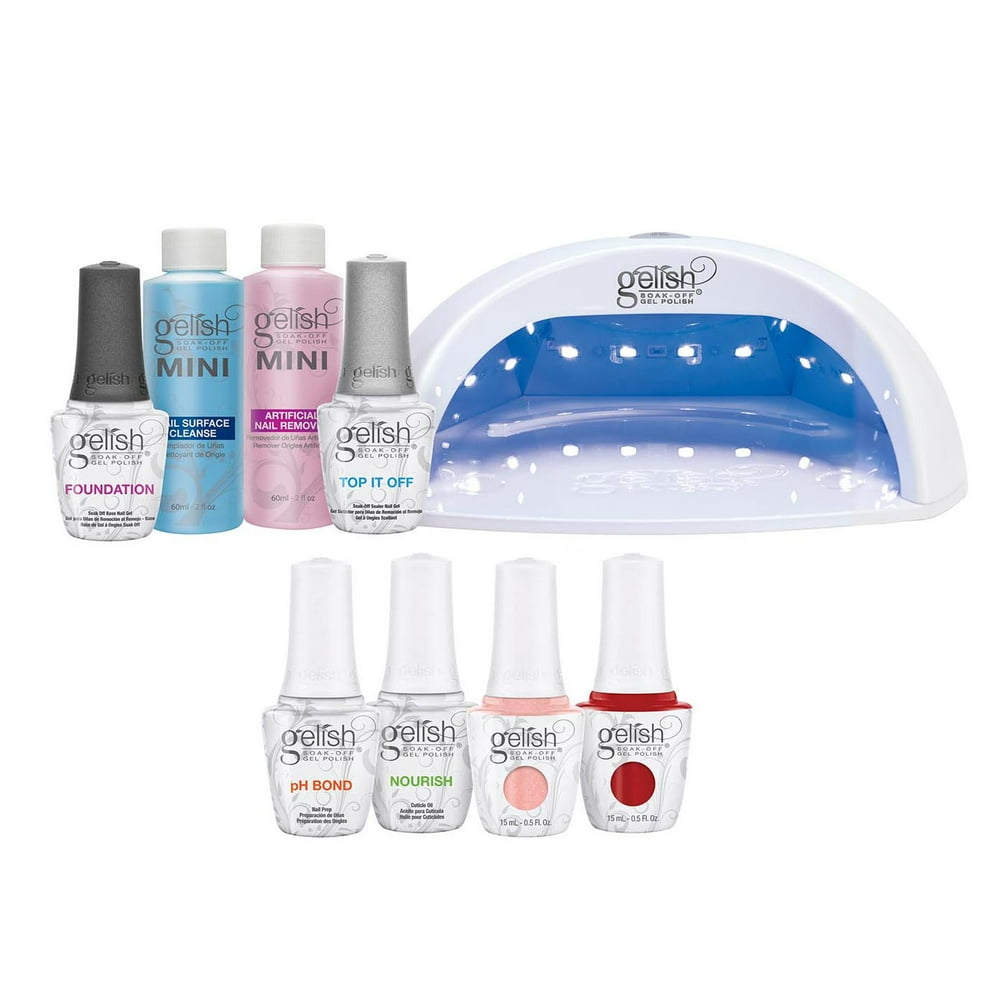 Gelish SoakOff Professional Salon Gel Nail Polish Kit with LED Curing