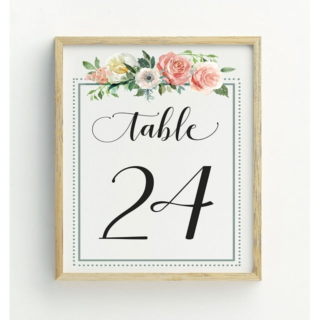 Darling Souvenir Calligraphie 1-40 Numéros de Table Florale Mariage Réception Décor Cartes de Table (5x7 Pouces)