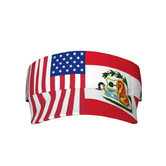 Peru America Flag Sports Sun Visor Hats Adjustable Sun Visor Caps For Women And Men