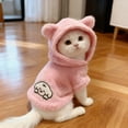 thumbnail image 6 of Bunny Ear Hooded Pet Sweatshirt, Fleece-Lined Winter Dog Hoodie for Small Breeds, Two-Leg Thermal Pet Jacket with Zip Front, Cozy Indoor Outdoor Pet Clothing, 6 of 6