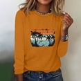 thumbnail image 1 of EQWLJWE Chemisiers à Manches Longues pour Femmes Grande Taille Mode T-Shirts Décontractés à Manches Longues Imprimés de Printemps à Col Rond Hauts Vêtements d'Automne pour Femmes, 1 of 6