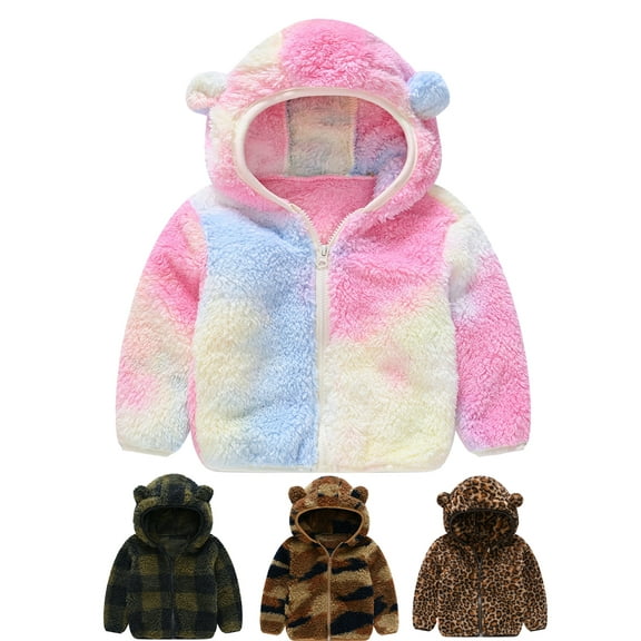 Yuanyu Toddlers Boy Girl Thick Hoods Snowsuit Kids Baby Fleece Jacket Warm Outwear Coat 1-6 Years