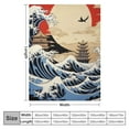 thumbnail image 4 of COMIO Japanese Ukiyoe Theme Throw Blanket Hokusai Pattern Plush Blanket for Bed Couch Kids Japanese-Style Carne Sherpa Blanket Breathable Warm Fuzzy Blanket Room Decor Throw, 4 of 6