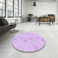 thumbnail image 4 of Ahgly Company Machine Washable Indoor Round Transitional Violet Purple Area Rugs, 3' Round, 4 of 7