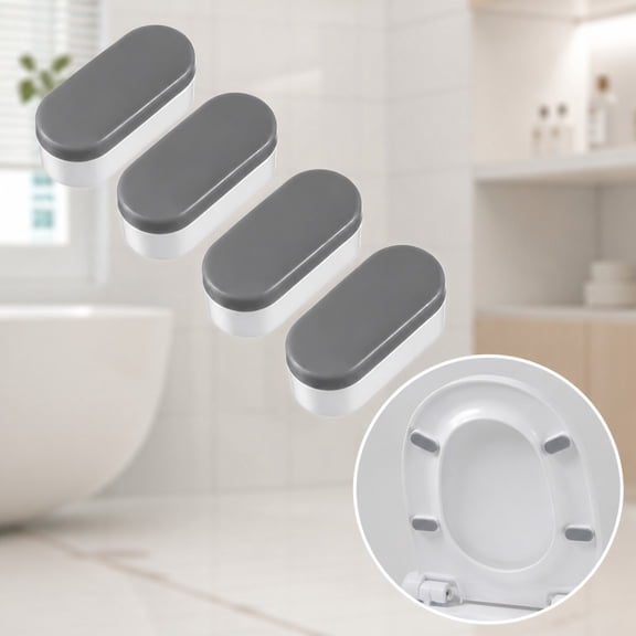 Universal Toilet Seat Bumper Kit,Tutuviw 4Pcs Strong Adhesive Toilet Seat Bumpers,Toilet Seat Spacers for Bidet,Rubber Bumpers Pads Replacement,Toilet Lid Rubber Bumpers for Cushioning Protection