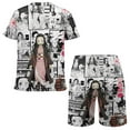 thumbnail image 2 of Demon Slayer Nezuko Boys Girls Short Sleeve Mesh T-Shirt And Shorts Outfit Set Summer Clothes Set for Kids, 2 of 8