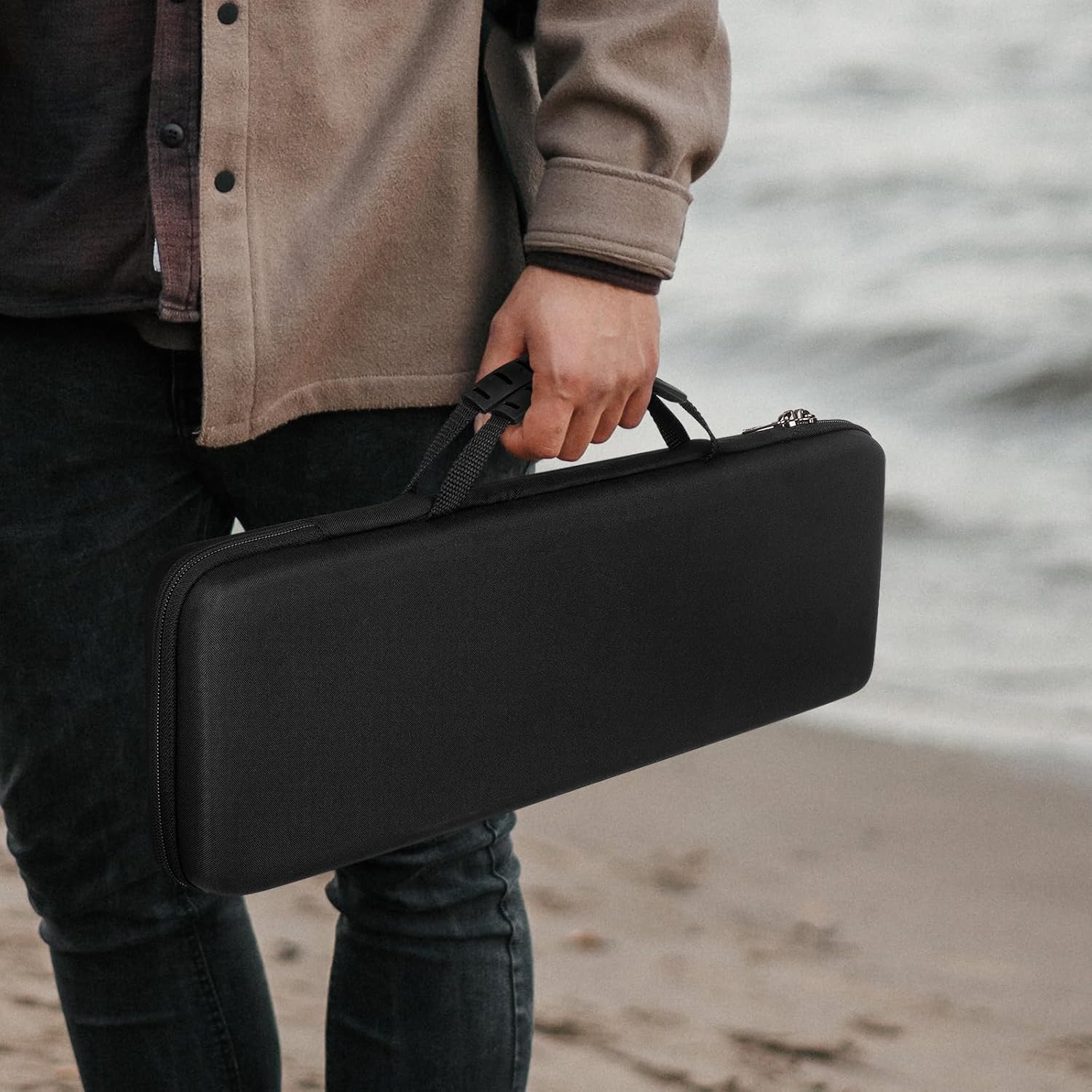 Hard Travel Keyboard Case for Compact 60% Keyboard and Mouse Case, Computer 61 Keys Keyboard Carrying Case Protective Storage Box Bag, Compatible with Razer Huntsman Mini 60%
