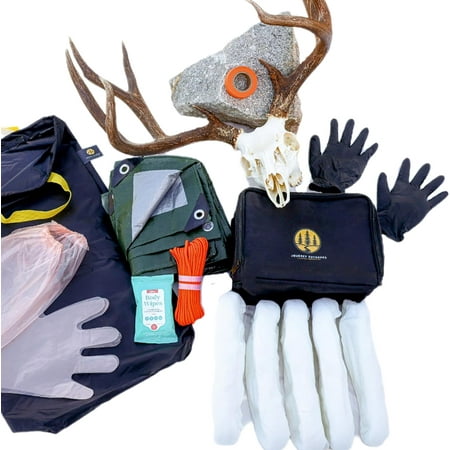 Field Dressing kit Kill kit Game Bags tarp Leak Proof Meat Bag Paracord Rope Nitrile Gloves Shoulder Gloves Flagging Tape Large Cleaning Wipes elk Deer Black