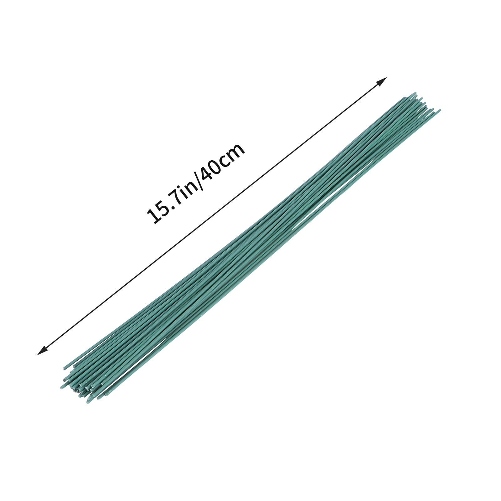 LABSERRON 90Pcs Lifelike Faux Leaf Stems Green Plastic Iron Wire Craft Flower Stems for Gardening Home Decor