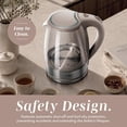 thumbnail image 3 of COOK WITH COLOR Electric Kettle, 1200W 1.8L Glass Water Boiler, Beige, 3 of 7