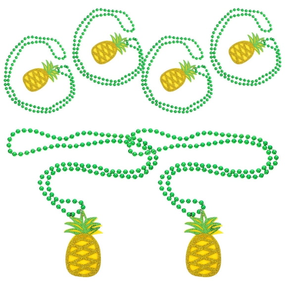 Clispeed 6Pcs Hawaiian Pineapple Necklace for Luau Party Favors Tropical Birthday Decorations