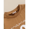thumbnail image 6 of vera natura Toddler Boys Summer Outfits Letter Print Short Sleeve T-Shirt and Checkerboard Shorts Clothes Set, 6 of 8