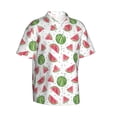thumbnail image 2 of Balery Hand Drawn Watermelon Print Men's Hawaiian Shirts Short Sleeve Beach Shirt Relaxed Fit Vacation Button Down Shirts-Small, 2 of 9