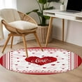 thumbnail image 5 of Round Rugs 3.3 Ft, Red Valentine's Day Non Slip Area Rugs for Kitchen Bedroom Entryway, Love Heart Romantic Valentines Washable Carpet Runner Rug Floor Mats for Bedroom Home Decor, 5 of 9