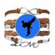 thumbnail image 1 of Tijeras de Taekwondo en Japón Pulsera de cuero Negro trenzado pulsera de cuerda de amor Unbranded M, 1 of 3
