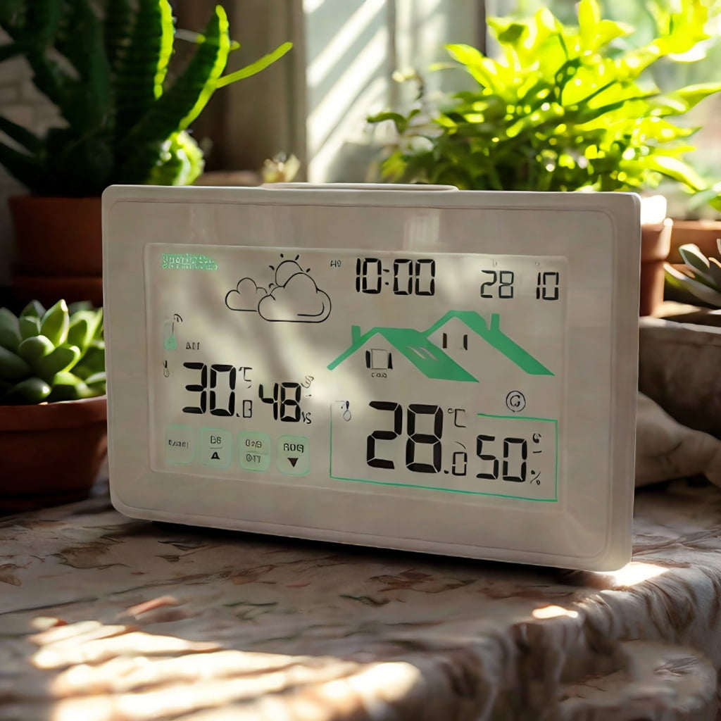 Programmable Intelligent Touch Display Temperature Humidity Monitor With Low Battery Warning & Historical Data Tracking