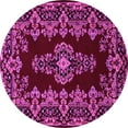 thumbnail image 1 of Ahgly Company Indoor Round Medallion Pink Traditional Area Rugs, 5' Round, 1 of 4