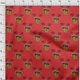 thumbnail image 3 of oneOone Organic Cotton Poplin Twill Fabric Bird & Mushroom Block Printed Fabric 1 Yard 42 Inch Wide, 3 of 4