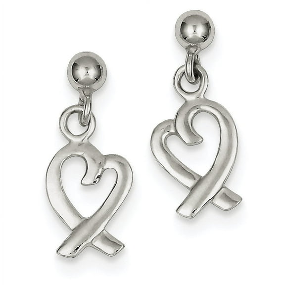 Primal Silver Sterling Silver Heart Dangle Post Earrings