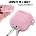 thumbnail image 5 of Tekcoo Case Cover For Airpods 1st /2nd, Full Protective Soft Silicone Case Accessories with Keychain for Apple AirPods 1st 2nd Generation Charging Case, Pink, 5 of 8