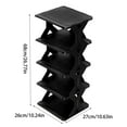 thumbnail image 3 of AuroraX Freestanding Shoe Rack Small for Entryway,4 Tiers Hold 4 Pairs Shoe Organizer,Sturdy Portable Black Shoe Storage Front Door for Narrow Space, 3 of 6