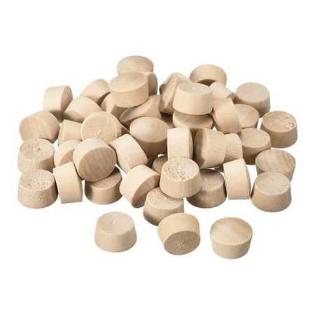 

Uxcell 50Pack Wood Button Top Plugs 17/32 Inch Round Head Plugs Wood Screw Hole Covers