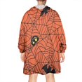 thumbnail image 2 of Wearable Oversized Blanket,Halloween Spider Web Silhouette Pattern Wearable Blanket Hoodie for Adults,Cozy Hooded Blankets with Super Pockets,Super Warm Fuzzy Pullover for Women & Men, 2 of 6